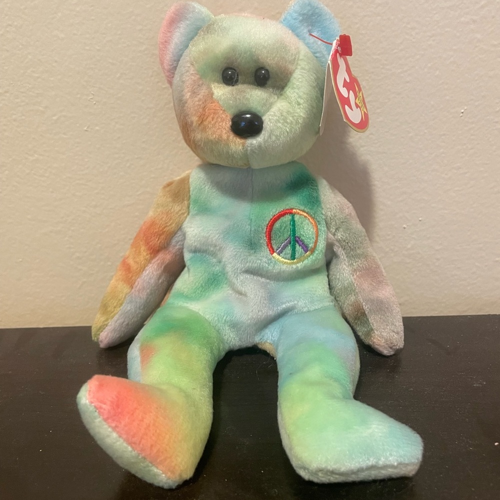OG rare peace beanie baby bear